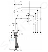 Mitigeur lavabo Metris 200 avec vidage